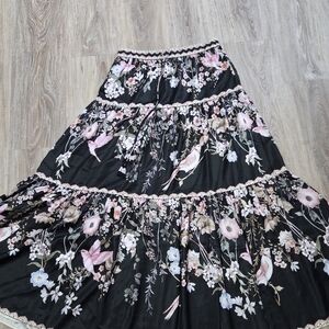 Rachel Zoe Black Floral Skirt